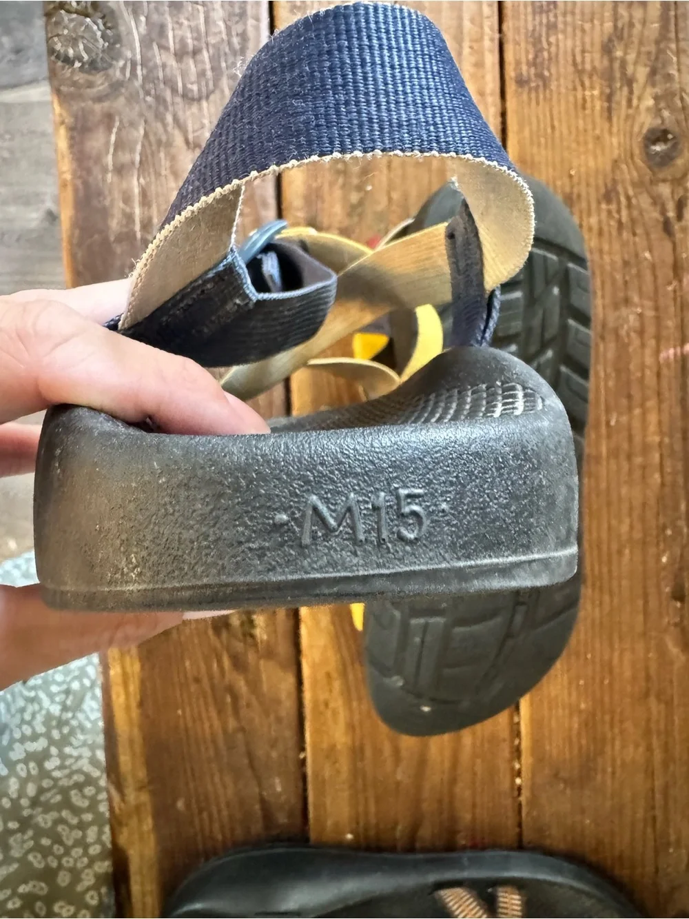 Men’s Yellow and Blue Chacos